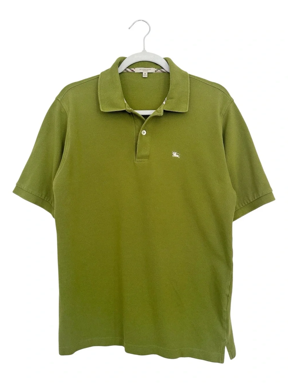 Burberry London Men’s Olive Green Embroidered Knight Polo Shirt Size Med